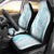 Polynesian Turquoise Plumeria Lei Car Seat Cover with Hammerhead Shark