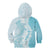 Polynesian Turquoise Plumeria Lei Kid Hoodie with Hammerhead Shark