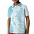 Polynesian Turquoise Plumeria Lei Kid Polo Shirt with Hammerhead Shark