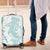 Polynesian Turquoise Plumeria Lei Luggage Cover with Hammerhead Shark