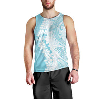 Polynesian Turquoise Plumeria Lei Men Tank Top with Hammerhead Shark LT7 - Polynesian Pride
