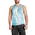 Polynesian Turquoise Plumeria Lei Men Tank Top with Hammerhead Shark