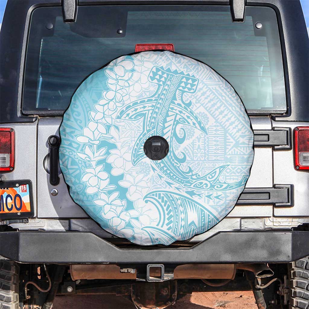 Polynesian Turquoise Plumeria Lei Spare Tire Cover with Hammerhead Shark LT7 Turquoise - Polynesian Pride