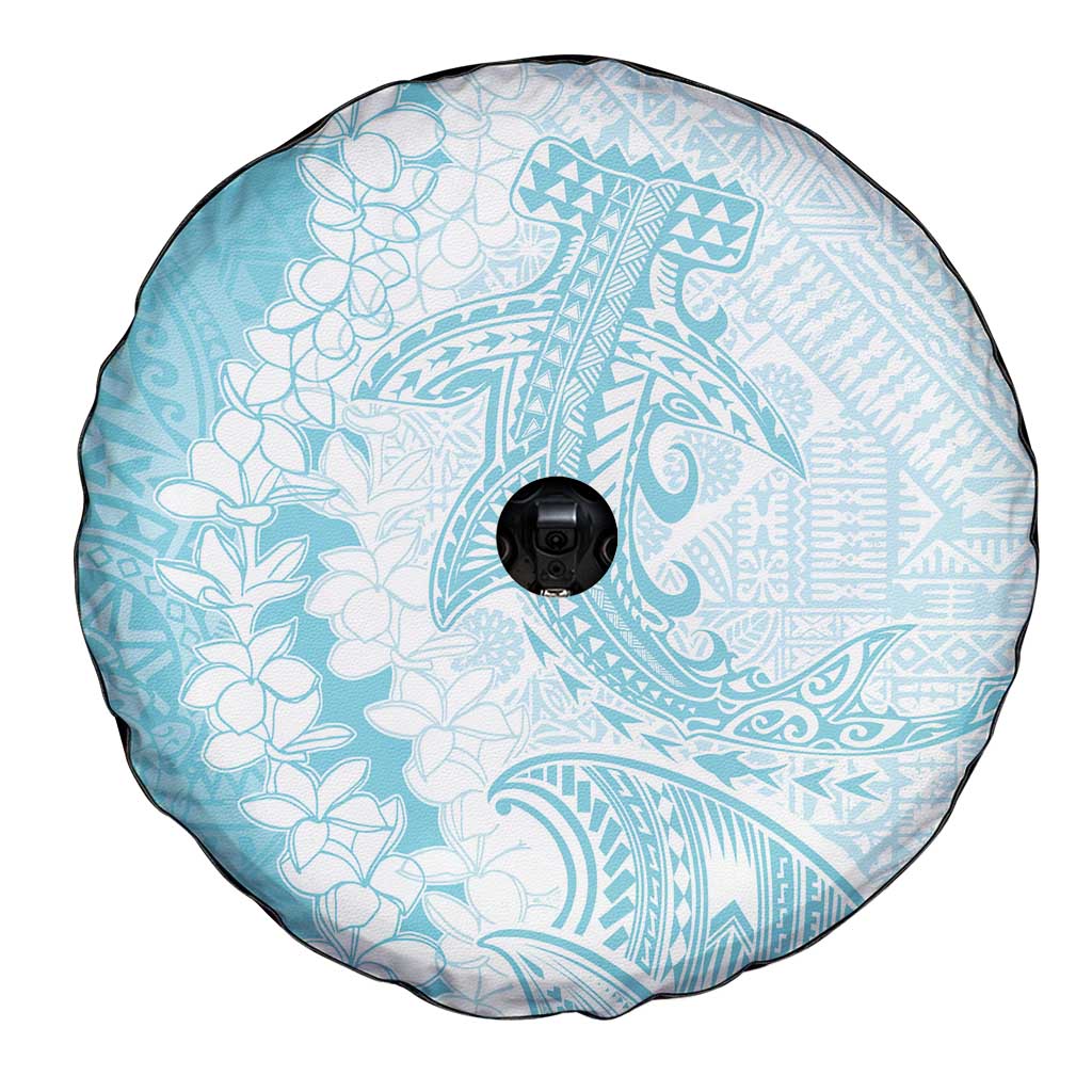 Polynesian Turquoise Plumeria Lei Spare Tire Cover with Hammerhead Shark LT7 - Polynesian Pride