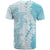 Polynesian Turquoise Plumeria Lei T Shirt with Hammerhead Shark