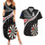 Personalised New Zealand Darts Couples Matching Summer Maxi Dress and Hawaiian Shirt Maori Manaia LT7 Black - Polynesian Pride