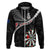 Personalised New Zealand Darts Zip Hoodie Maori Manaia LT7 Zip Hoodie Black - Polynesian Pride