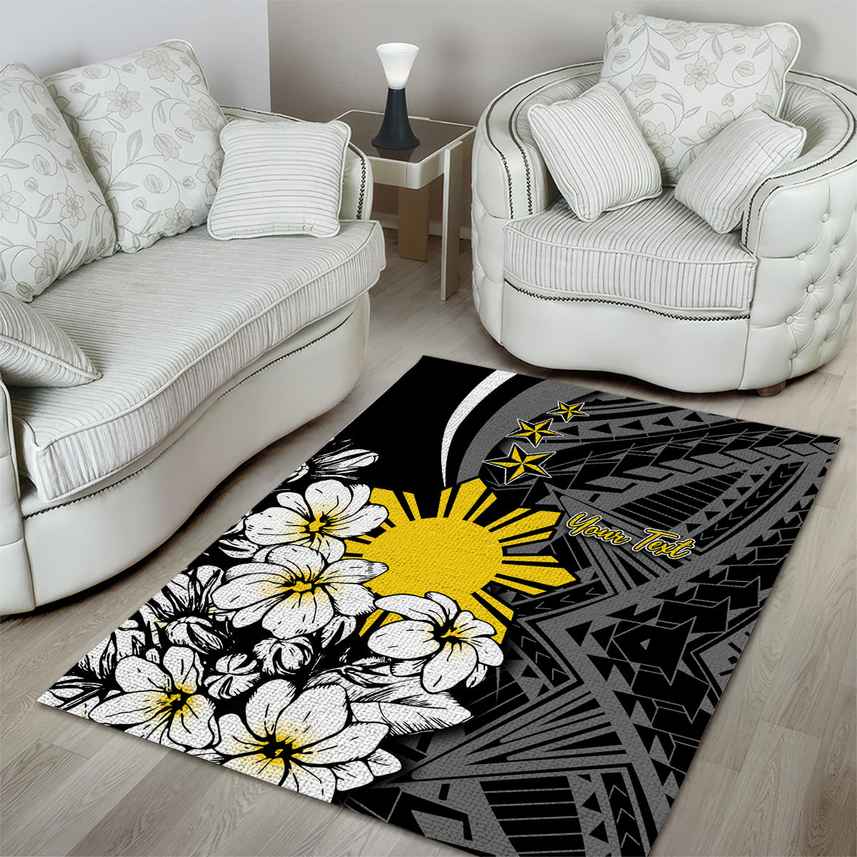 Philippines Sampaguita Personalised Area Rug Women's Day