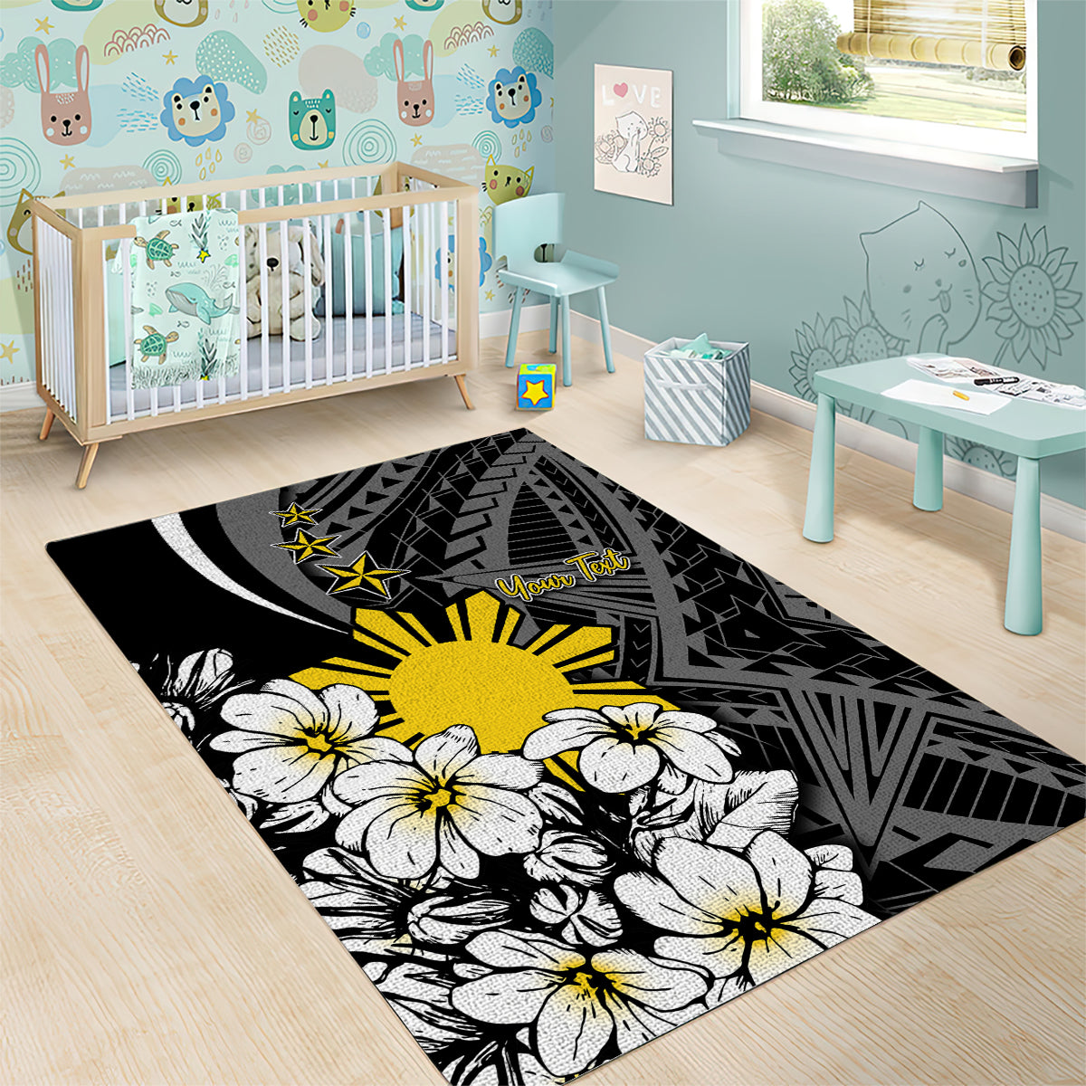 Philippines Sampaguita Personalised Area Rug Women's Day