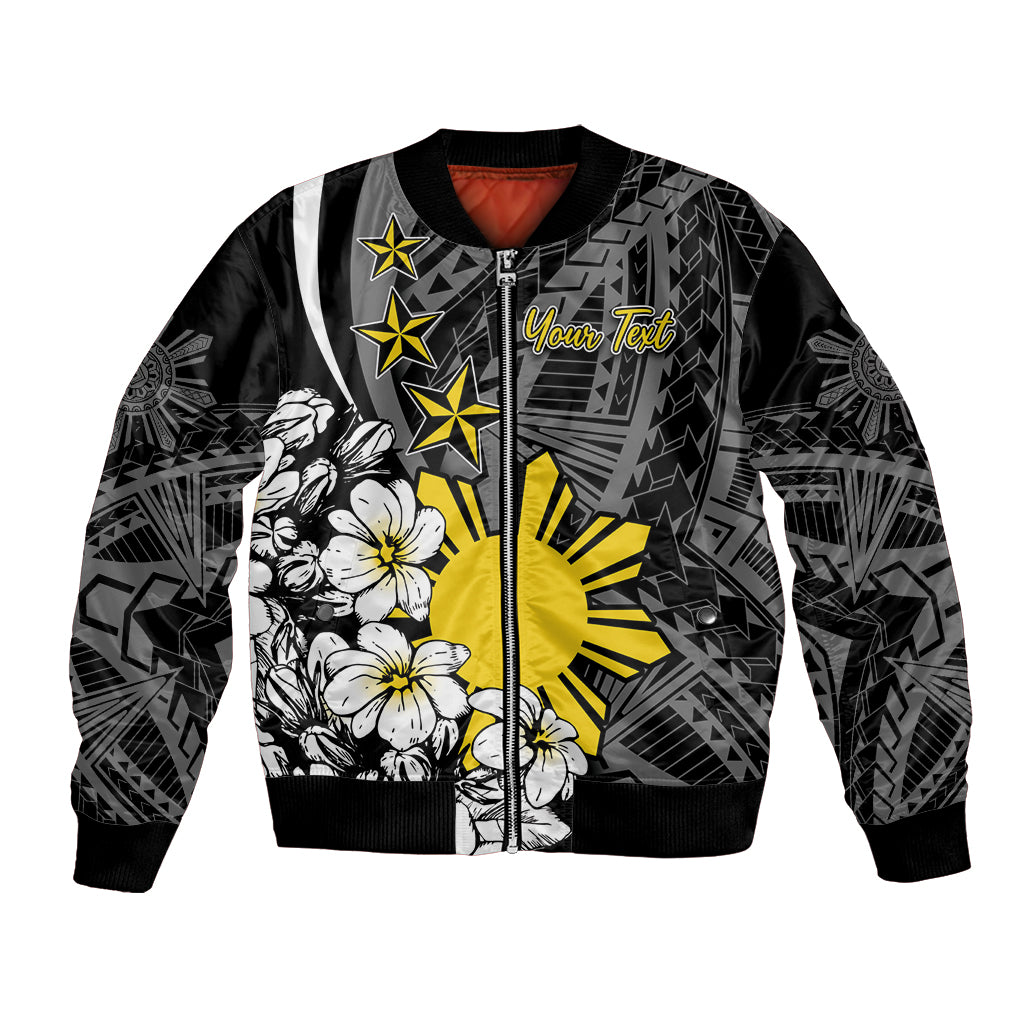 Philippines Sampaguita Personalised Bomber Jacket Women's Day LT7 Unisex Black - Polynesian Pride