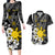 Philippines Sampaguita Personalised Couples Matching Long Sleeve Bodycon Dress and Hawaiian Shirt Women's Day LT7 Black - Polynesian Pride