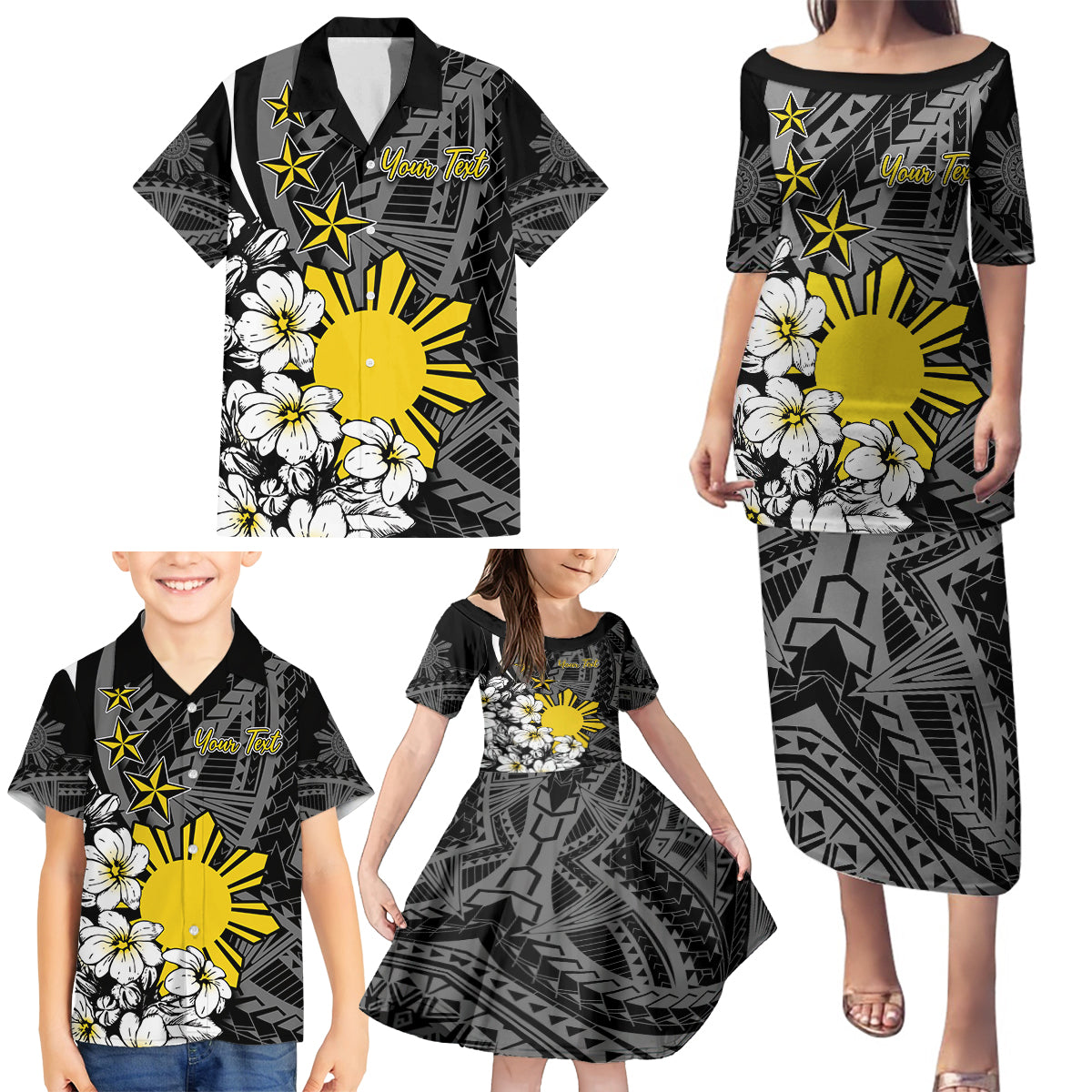 Philippines Sampaguita Personalised Family Matching Puletasi and Hawaiian Shirt Women's Day LT7 - Polynesian Pride