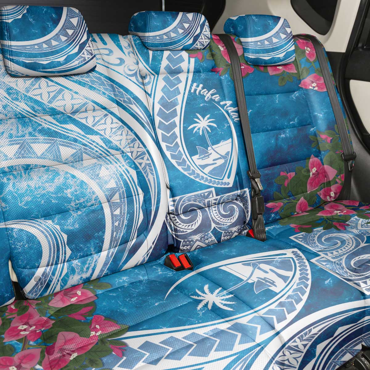 Hafa Adai Guam Back Car Seat Cover Crystal Waves