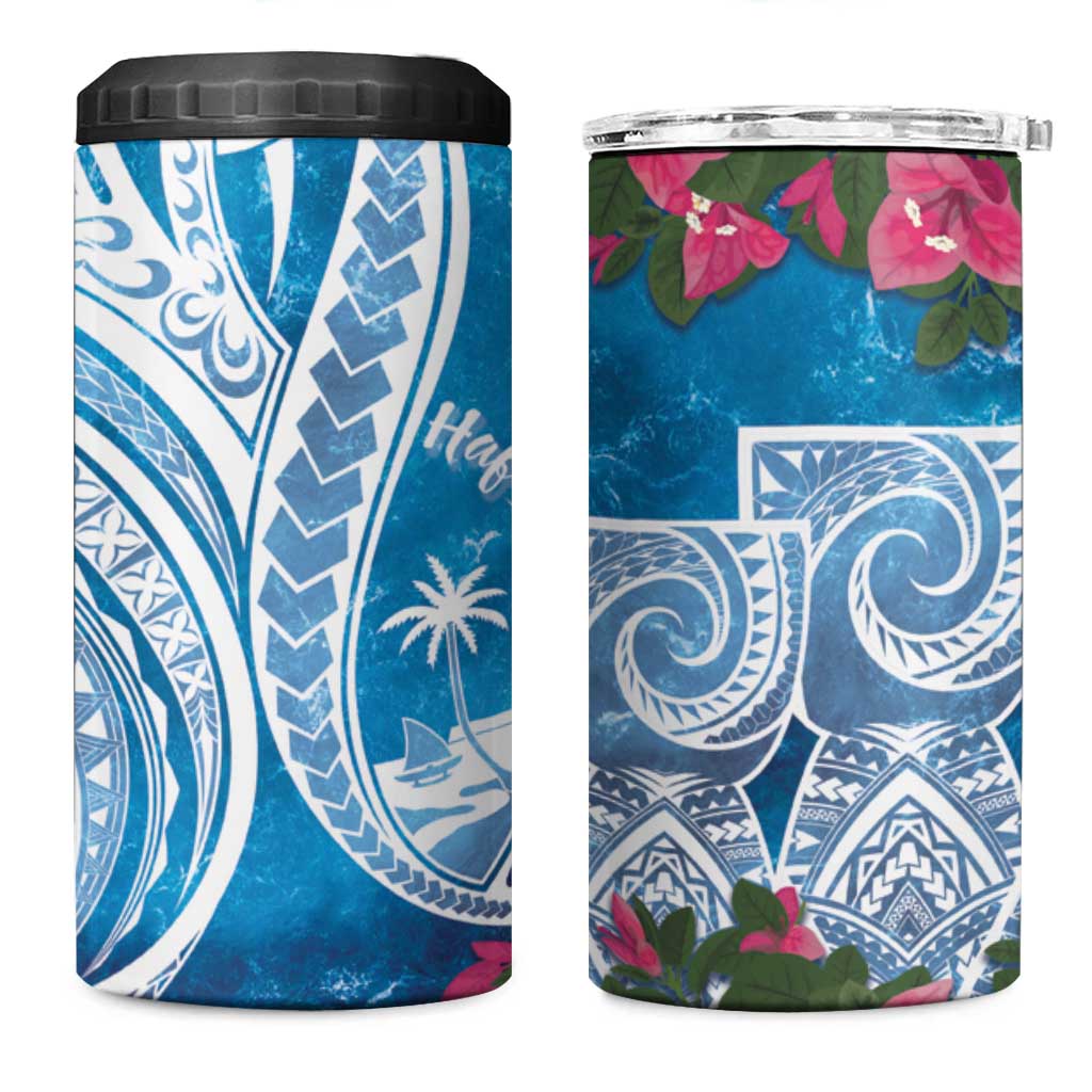 Hafa Adai Guam 4 in 1 Can Cooler Tumbler Crystal Waves