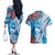 Hafa Adai Guam Couples Matching Off The Shoulder Long Sleeve Dress and Hawaiian Shirt Crystal Waves