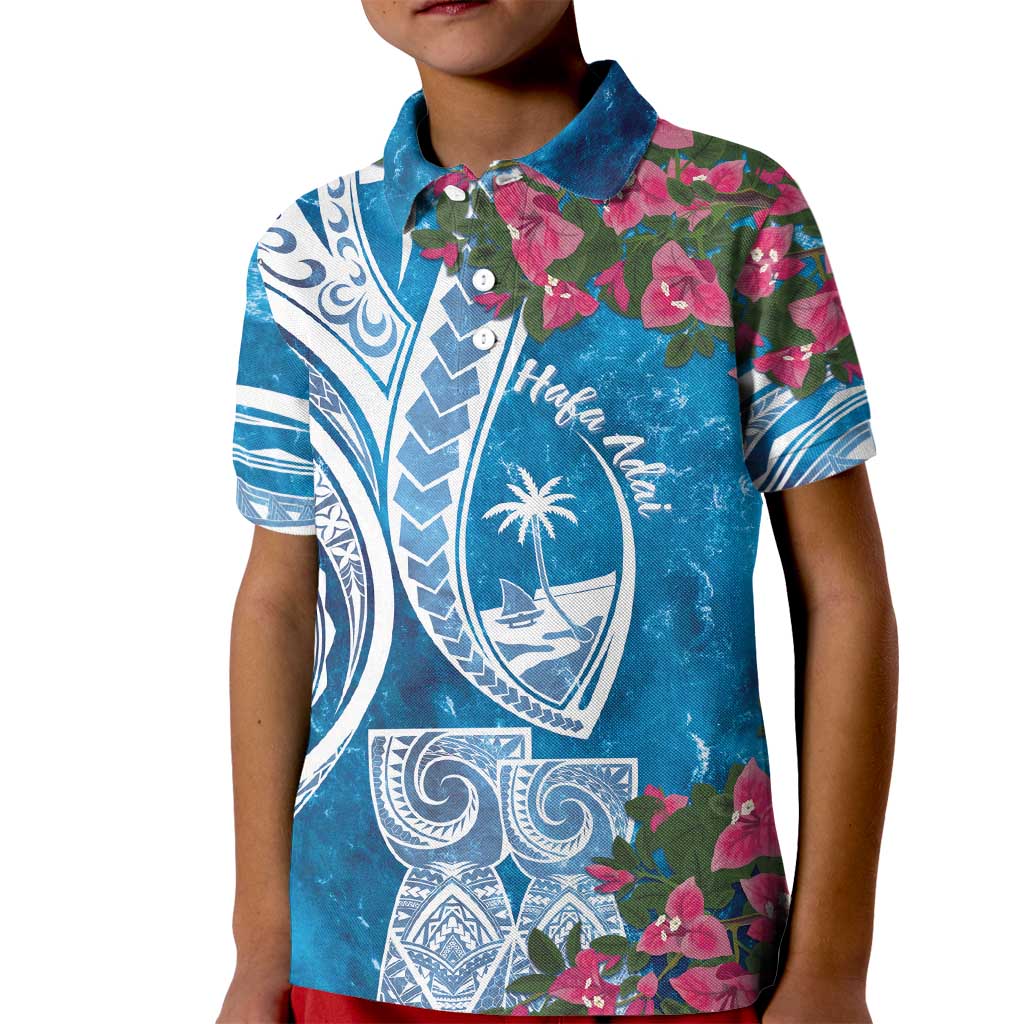 Hafa Adai Guam Kid Polo Shirt Crystal Waves