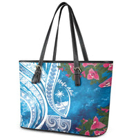 Hafa Adai Guam Leather Tote Bag Crystal Waves