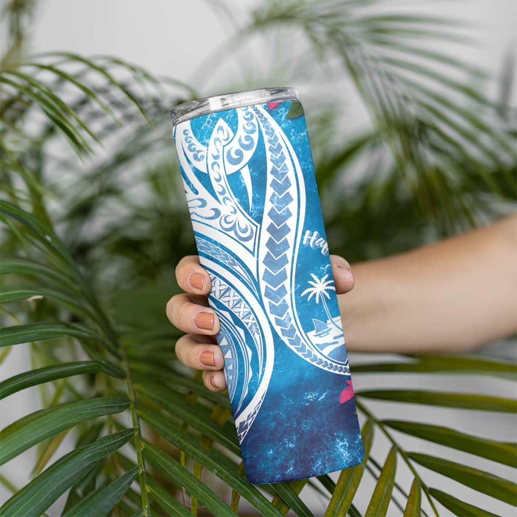 Hafa Adai Guam Skinny Tumbler Crystal Waves