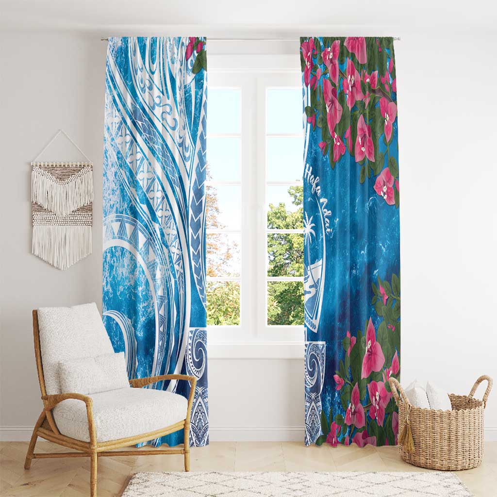 Hafa Adai Guam Window Curtain Crystal Waves