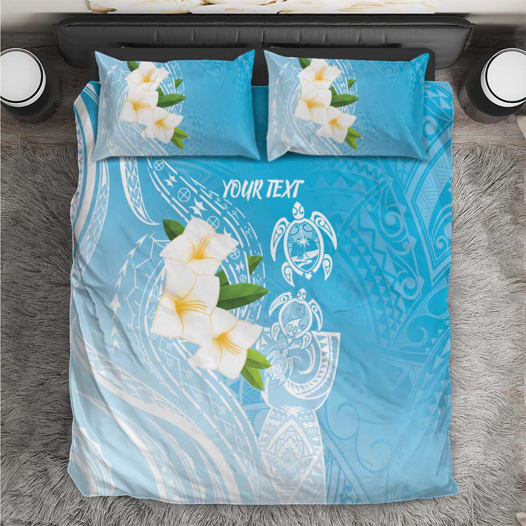 Personalized Guam Chamorro Bedding Set Turtles and Guasali Flowers