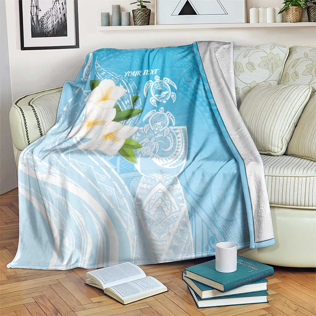 Personalized Guam Chamorro Blanket Turtles and Guasali Flowers
