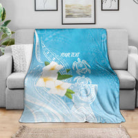 Personalized Guam Chamorro Blanket Turtles and Guasali Flowers