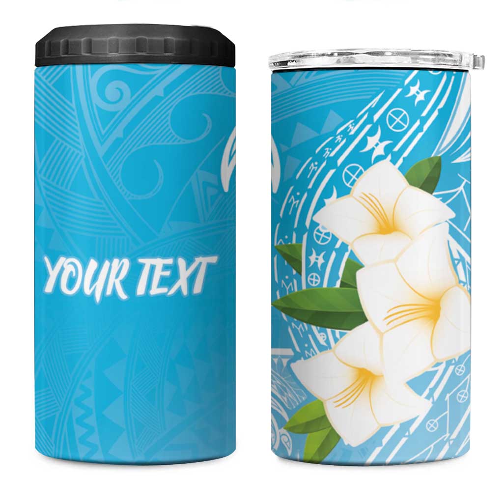 Personalized Guam Chamorro 4 in 1 Can Cooler Tumbler Turtles and Guasali Flowers