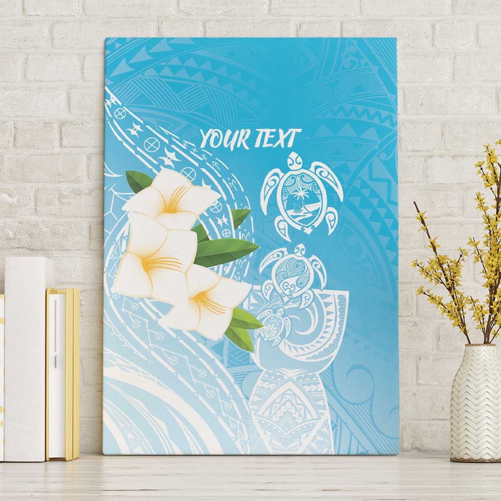 Personalized Guam Chamorro Canvas Wall Art Turtles and Guasali Flowers