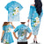 Personalized Guam Chamorro Family Matching Off The Shoulder Long Sleeve Dress and Hawaiian Shirt Turtles and Guasali Flowers