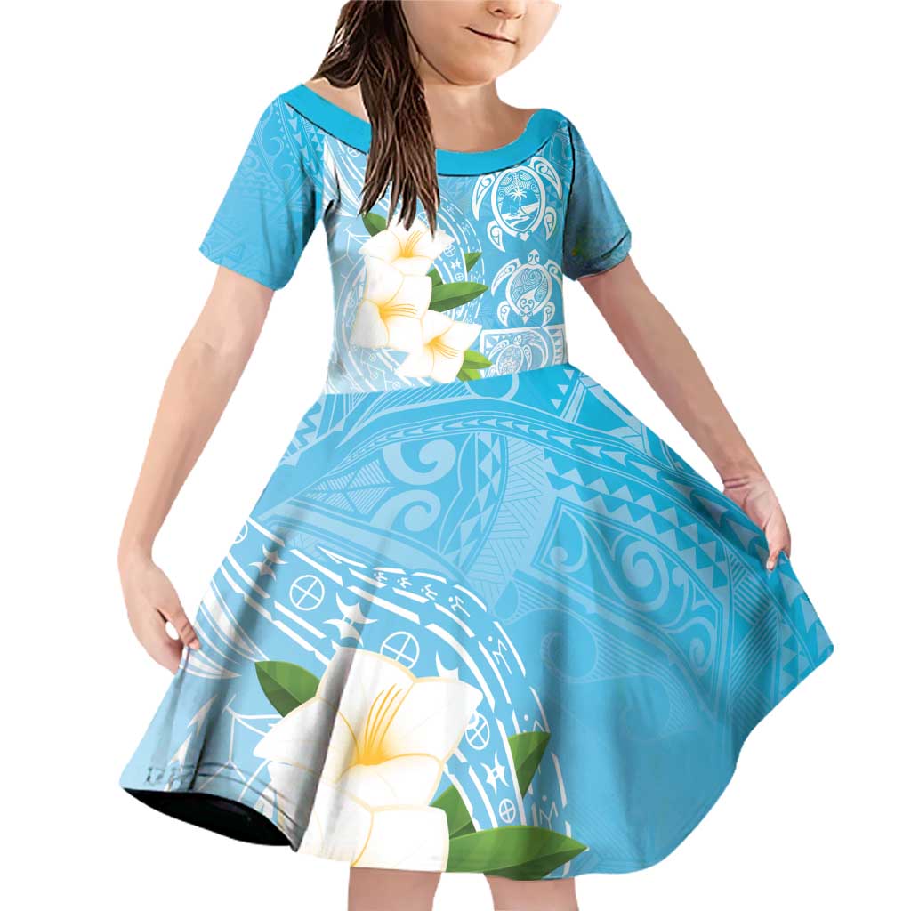 Personalized Guam Chamorro Family Matching Off Shoulder Short Dress and Hawaiian Shirt Turtles and Guasali Flowers
