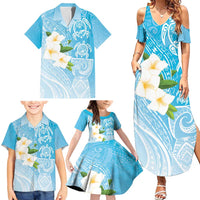 Personalized Guam Chamorro Family Matching Summer Maxi Dress and Hawaiian Shirt Turtles and Guasali Flowers
