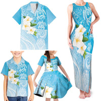 Personalized Guam Chamorro Family Matching Tank Maxi Dress and Hawaiian Shirt Turtles and Guasali Flowers