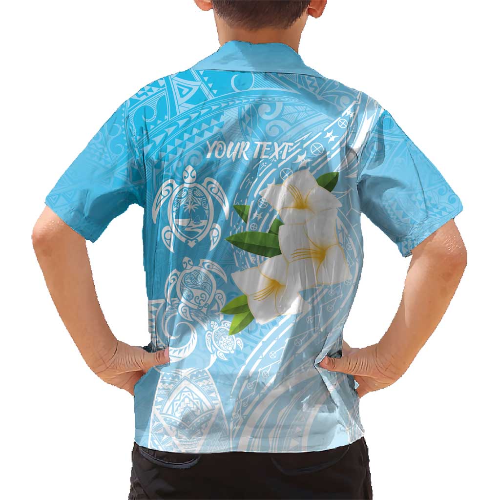 Personalized Guam Chamorro Hawaiian Shirt Turtles and Guasali Flowers