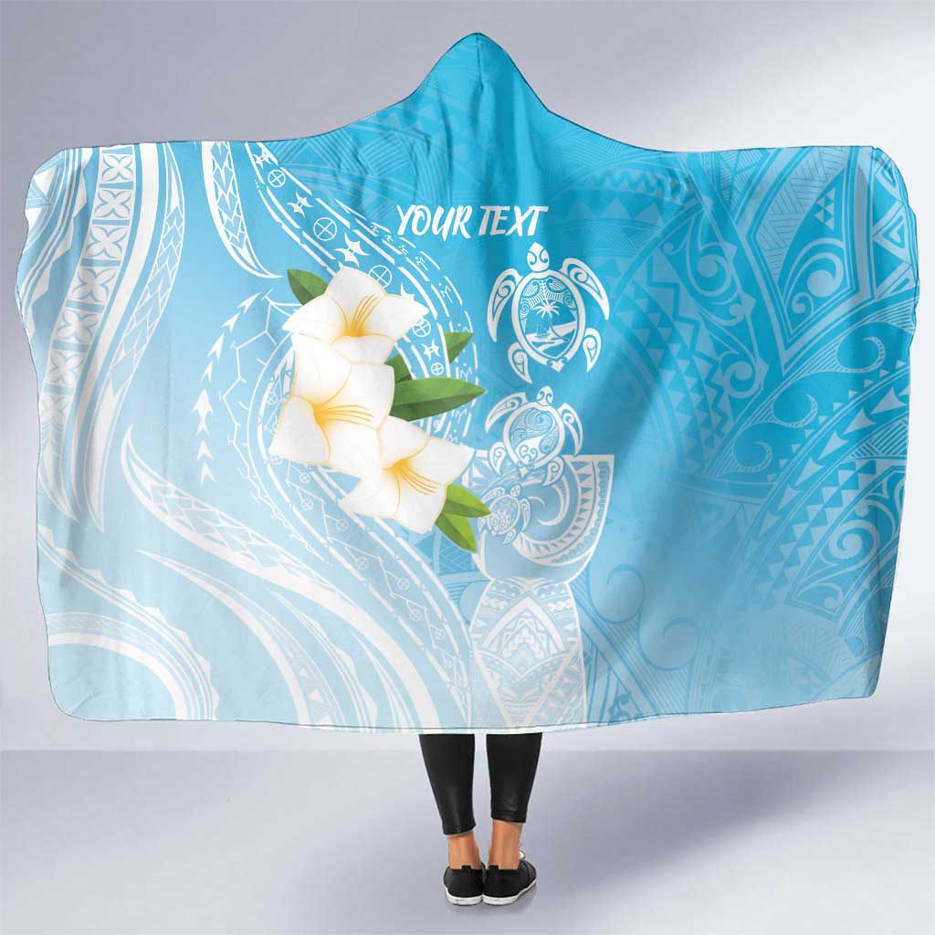 Personalized Guam Chamorro Hooded Blanket Turtles and Guasali Flowers
