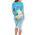 Personalized Guam Chamorro Long Sleeve Bodycon Dress Turtles and Guasali Flowers