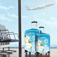 Personalized Guam Chamorro Luggage Cover Turtles and Guasali Flowers