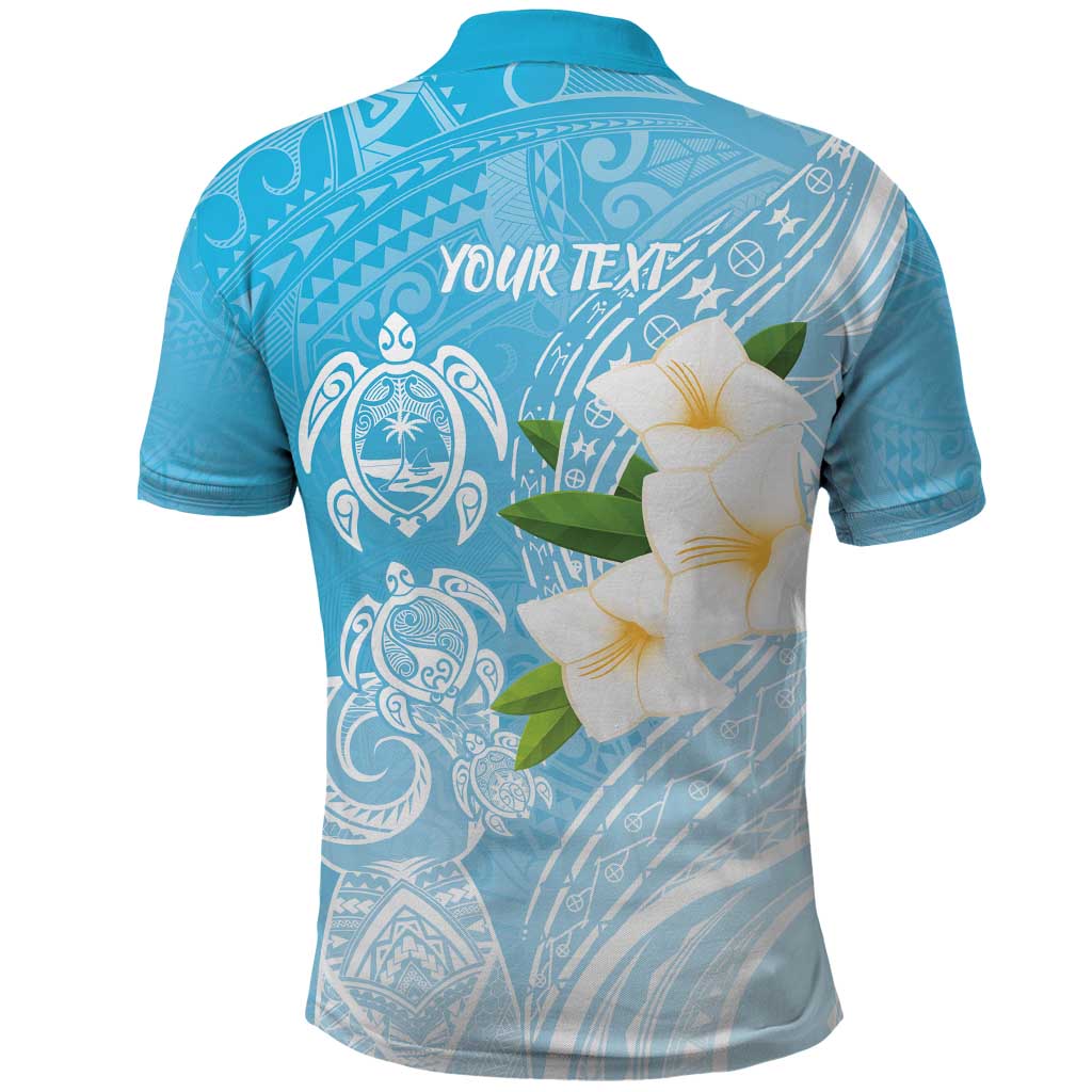 Personalized Guam Chamorro Polo Shirt Turtles and Guasali Flowers
