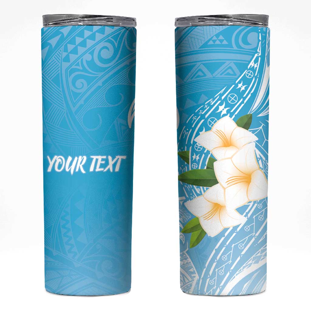 Personalized Guam Chamorro Skinny Tumbler Turtles and Guasali Flowers