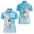 Personalized Guam Chamorro Women Polo Shirt Turtles and Guasali Flowers