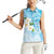 Personalized Guam Chamorro Women Sleeveless Polo Shirt Turtles and Guasali Flowers