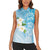 Personalized Guam Chamorro Women Sleeveless Polo Shirt Turtles and Guasali Flowers