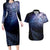 New Zealand Aotearoa Matariki Couples Matching Long Sleeve Bodycon Dress and Hawaiian Shirt Starry Silver Fern