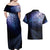 New Zealand Aotearoa Matariki Couples Matching Off Shoulder Maxi Dress and Hawaiian Shirt Starry Silver Fern