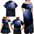 New Zealand Aotearoa Matariki Family Matching Off Shoulder Maxi Dress and Hawaiian Shirt Starry Silver Fern