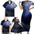 New Zealand Aotearoa Matariki Family Matching Short Sleeve Bodycon Dress and Hawaiian Shirt Starry Silver Fern