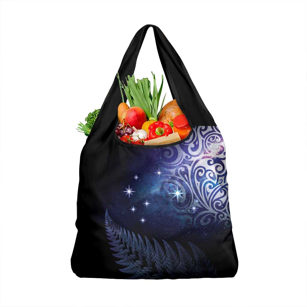 New Zealand Aotearoa Matariki Grocery Bag Starry Silver Fern