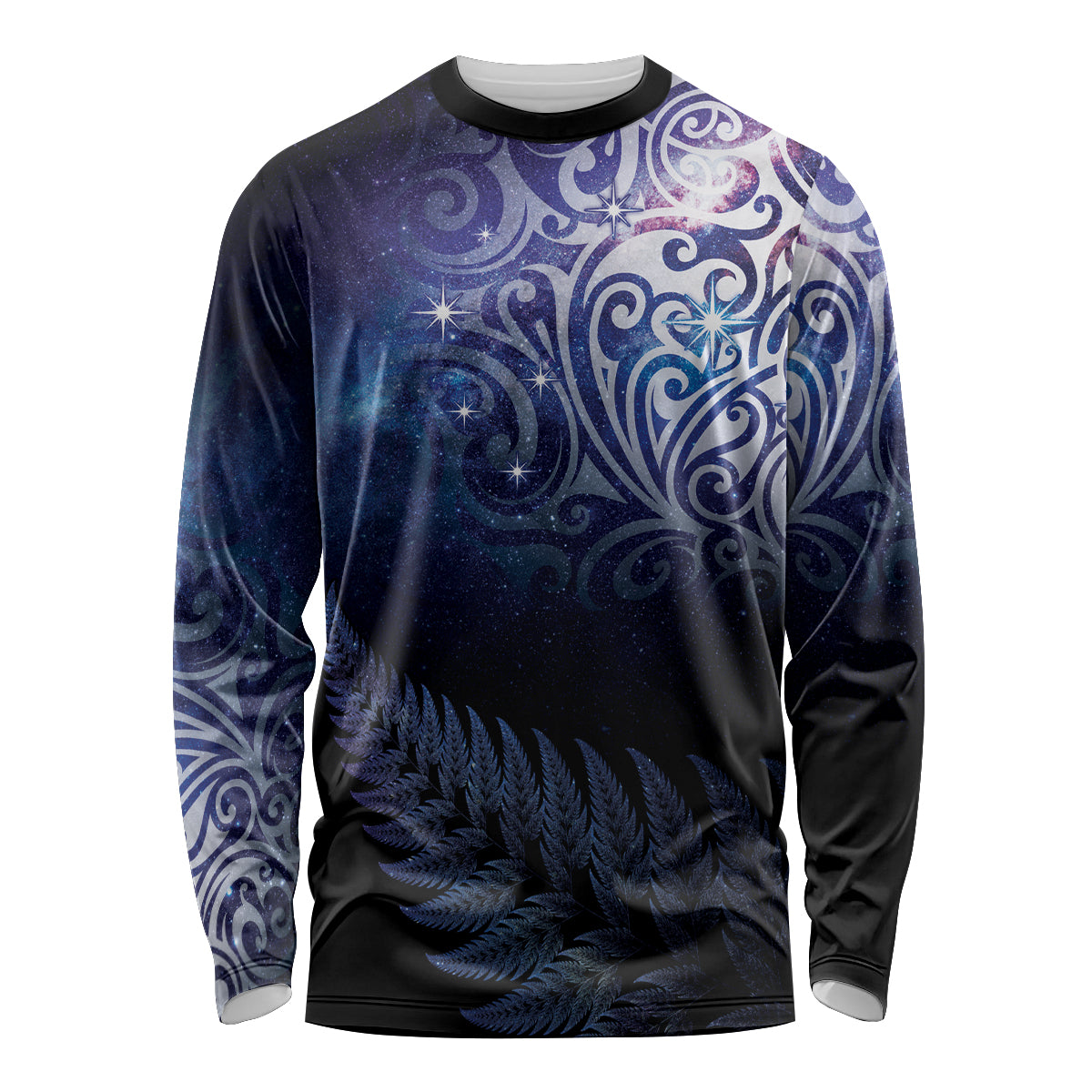 New Zealand Aotearoa Matariki Long Sleeve Shirt Starry Silver Fern