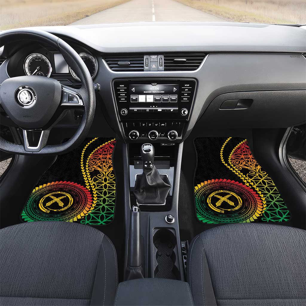 Proudly Ni-Van Sandroing Inspired Classic Style Car Mats LT7 Set 2pcs - Front Colorful - Polynesian Pride