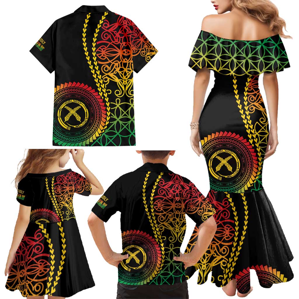 Proudly Ni-Van Sandroing Inspired Classic Style Family Matching Mermaid Dress and Hawaiian Shirt