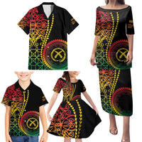 Proudly Ni-Van Sandroing Inspired Classic Style Family Matching Puletasi and Hawaiian Shirt LT7 - Polynesian Pride